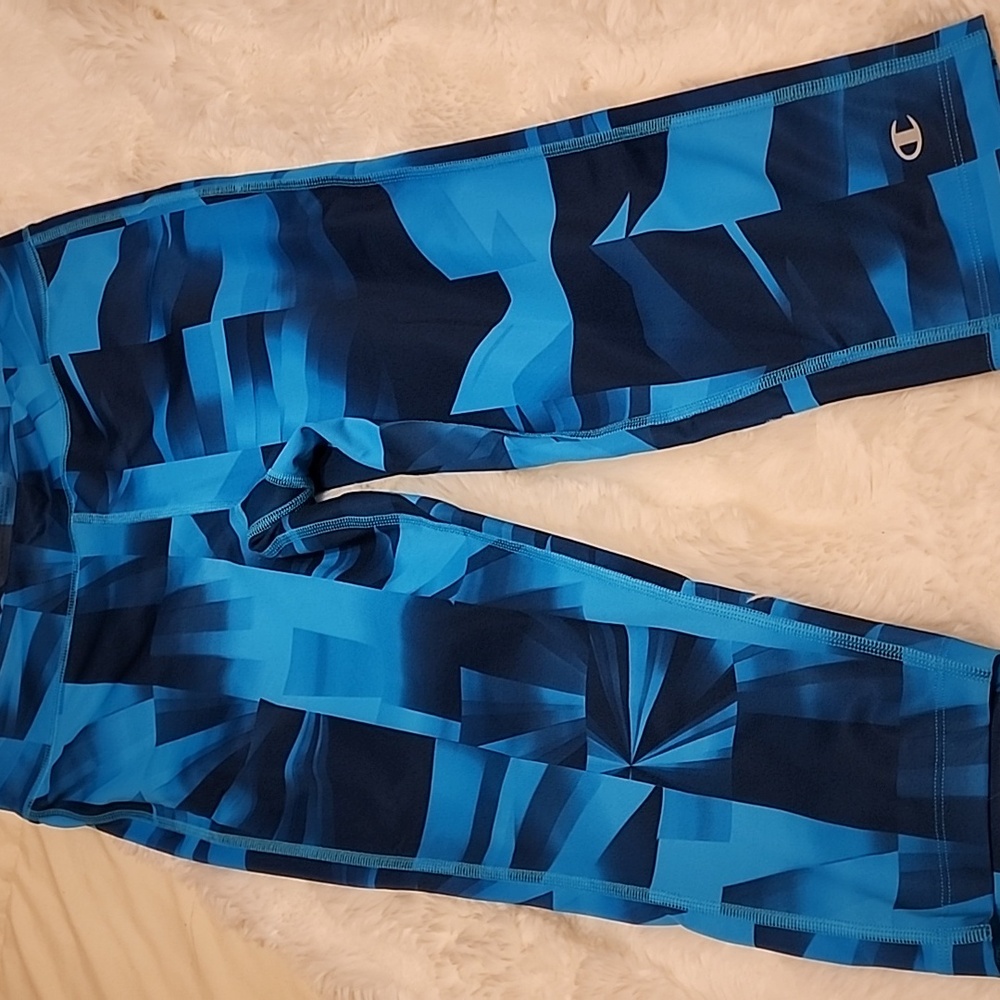 Champion Womens Geometric Blue Leggings